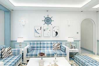 牡丹江地中海风格-客厅