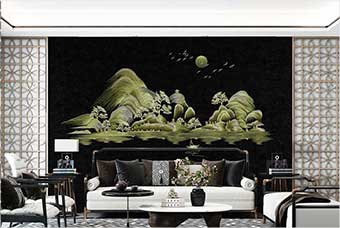 牡丹江森佰汇航空纤维墙咔（湖光山色）